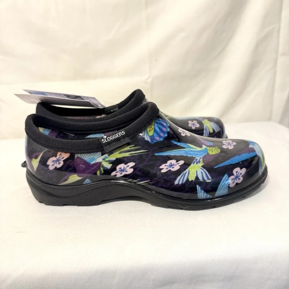 Sloggers Garden Clogs Hummingbird And Flowers Women's Us Size 6 NWT‎